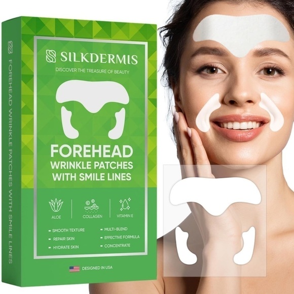 Brand New Forehead Wrinkle Treatment Patches Smile Line Aloe Collagen Vitamin E - Picture 2 of 15